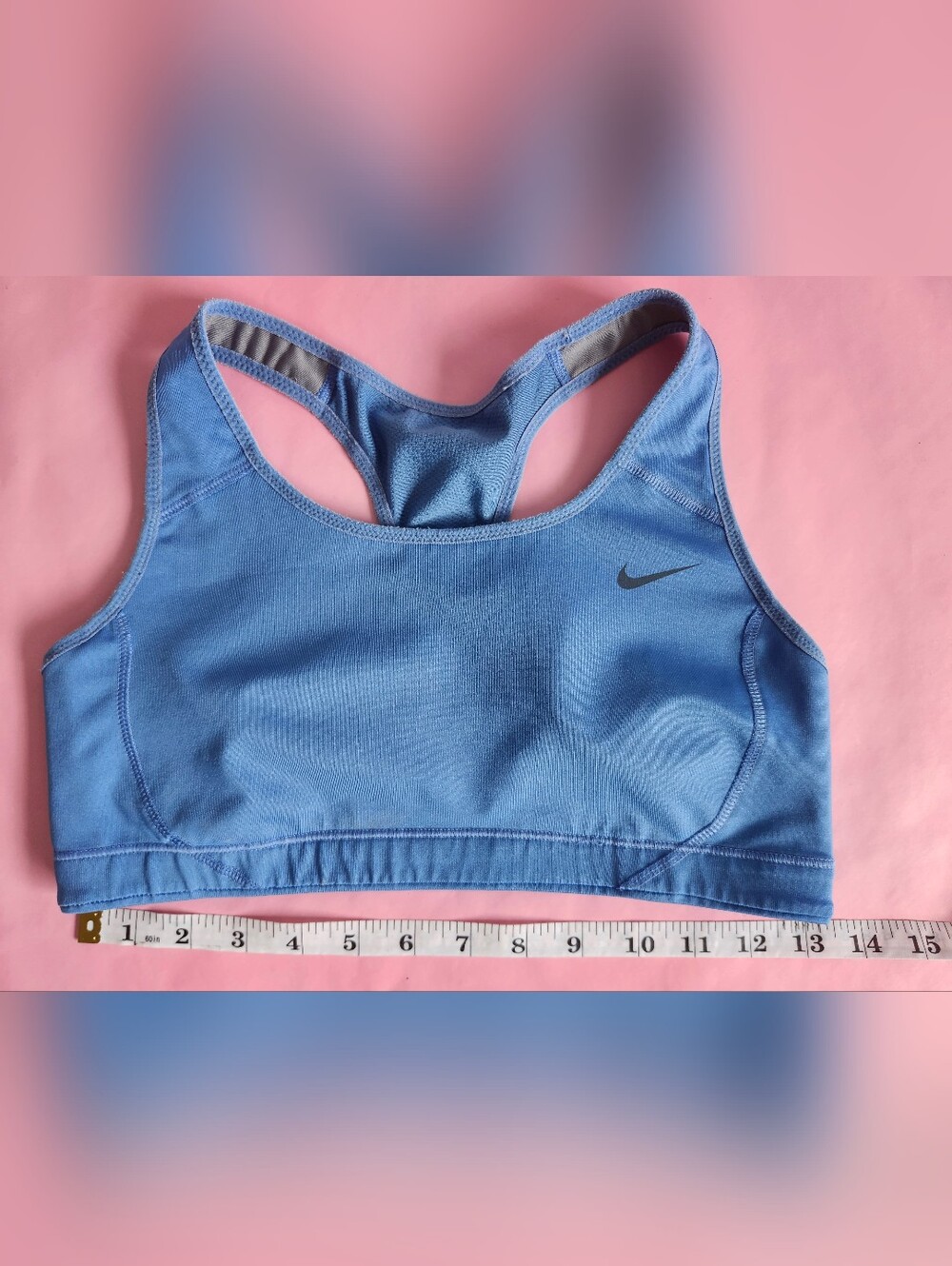 Nike Womens M Medium Blue Dri-FIT Molded Mesh High Support Gym Sports Bra